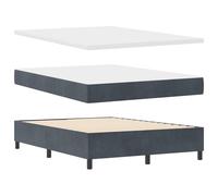 vidaXL Lit à Sommier avec Matelas & Banc Gris Foncé 160x200 cm Velours