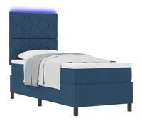 vidaXL Lit à sommier avec Matelas et LED Bleue 80x200 cm en Tissu
