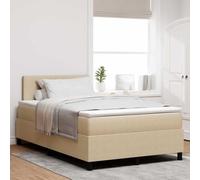 vidaXL Lit à sommier avec Matelas et lumière LED Vert Gris 120x200 cm Tissu en Velours côtelé
