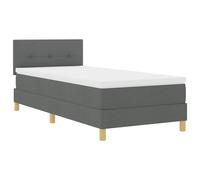 Vidaxl Lit À Sommier Avec Matelas & Led Gris Foncé 90x190 Cm Tissu