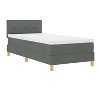 vidaXL Lit à Sommier avec Matelas & LED Gris Foncé 90x190 cm Tissu