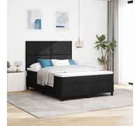 Vidaxl Lit À Sommier Avec Matelas & Led Noir 160x200 Cm Tissu