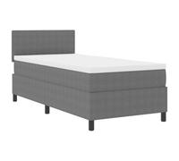 vidaXL Lit à Sommier avec Matelas & Lumière LED Gris 80x200 cm Tissu en Velours côtelé