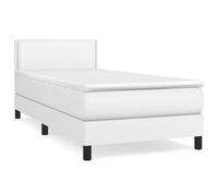 Vidaxl Lit À Sommier Tapissier Avec Matelas Blanc 80x200 Cm Similicuir Blanc