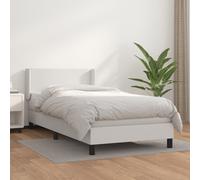 Sommier à Lattes de Lit avec Matelas Rembourré Blanc 90x190 cm Similicuir vidaXL