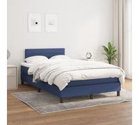 vidaXL Lit à sommier tapissier avec matelas Bleu 120x200 cm Tissu