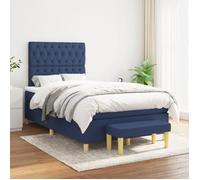 VidaXL Lit à sommier tapissier avec matelas Bleu 120x200 cm Tissu - Modèle 3137387