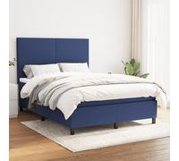 Vidaxl Lit À Sommier Tapissier Avec Matelas Bleu 140x190 Cm Tissu Bleu