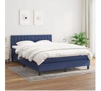 VidaXL Lit à sommier tapissier avec matelas Bleu 140x190 cm Tissu - Modèle 3140375