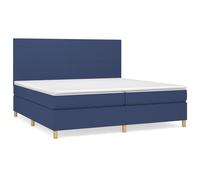 VidaXL Lit à sommier tapissier avec matelas Bleu 200x200 cm Tissu - Modèle 3142207