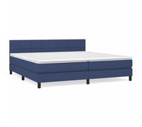 Vidaxl Lit À Sommier Tapissier Avec Matelas Bleu 200x200 Cm Tissu Bleu