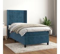 Boxspring met matras fluweel donkerblauw 90x200 cm3132661