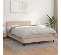 vidaXL Lit à sommier tapissier avec matelas Cappuccino 140x190 cm