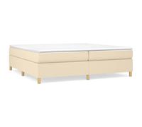 Vidaxl Lit À Sommier Tapissier Avec Matelas Crème 200x200 Cm Tissu