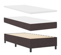 Vidaxl Lit À Sommier Avec Matelas & Banc Marron Foncé 90x200 Cm Tissu Marron