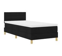 vidaXL Lit à sommier tapissier avec Matelas et LED Noir 100X200 cm en Design Contemporain pour Chambre d'adulte, Cadre en Bois d'ingénierie. Housse zippée, mobilier stylé.