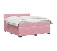 vidaXL Lit à sommier tapissier avec matelas et LED rose 160 x 200 cm | Éclairage polyvalent avec bande LED USB, réglage en hauteur avec tête de lit flexible, sensation équilibrée pour tous