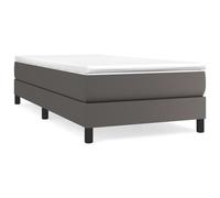 vidaXL Lit à sommier tapissier avec matelas Gris 80x200 cm Similicuir