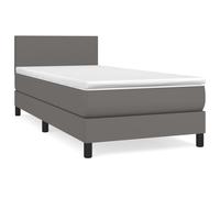 Vidaxl Lit À Sommier Tapissier Avec Matelas Gris 80x200 Cm Similicuir Gris