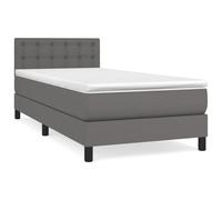 Vidaxl Lit À Sommier Tapissier Avec Matelas Gris 80x200 Cm Similicuir Gris