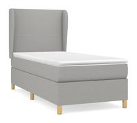 Sommier à Lattes de Lit avec Matelas, Lit Rembourré, Lit Simple, Lit Adulte de Chambre à Coucher Intérieur, Moderne, Gris Clair 100x200cm Tissu