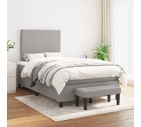 Vidaxl Lit À Sommier Tapissier Avec Matelas Gris Clair 120x200cm Tissu Gris