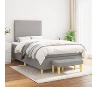 Vidaxl Lit À Sommier Tapissier Avec Matelas Gris Clair 120x200cm Tissu Gris