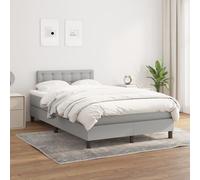 Vidaxl Lit À Sommier Tapissier Avec Matelas Gris Clair 120x200cm Tissu Gris