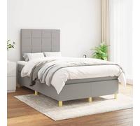 Vidaxl Lit À Sommier Tapissier Avec Matelas Gris Clair 120x200cm Tissu Gris