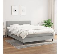 Vidaxl Lit À Sommier Tapissier Avec Matelas Gris Clair 140x200cm Tissu Gris