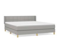 Vidaxl Lit À Sommier Tapissier Avec Matelas Gris Clair 160x200cm Tissu Gris