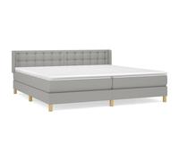 Vidaxl Lit À Sommier Tapissier Avec Matelas Gris Clair 160x200cm Tissu Gris