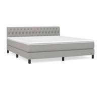 Vidaxl Lit À Sommier Tapissier Avec Matelas Gris Clair 180x200cm Tissu Gris