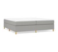 vidaXL Lit à sommier tapissier avec matelas Gris clair 200x200cm Tissu