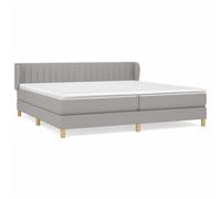 vidaXL Lit à sommier tapissier avec matelas Gris clair 200x200cm Tissu