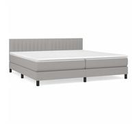 vidaXL Lit à sommier tapissier avec matelas Gris clair 200x200cm Tissu
