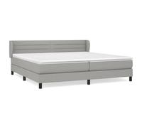 Vidaxl Lit À Sommier Tapissier Avec Matelas Gris Clair 200x200cm Tissu Gris
