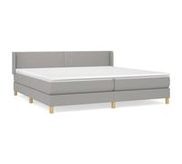 Vidaxl Lit À Sommier Tapissier Avec Matelas Gris Clair 200x200cm Tissu Gris