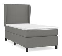 Vidaxl Lit À Sommier Tapissier Avec Matelas Gris Foncé 100x200cm Tissu Gris