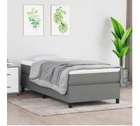 Vidaxl Lit À Sommier Tapissier Avec Matelas Gris Foncé 100x200cm Tissu Gris