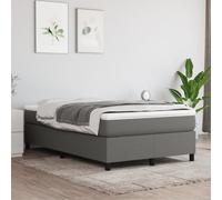 vidaXL Lit à sommier tapissier avec matelas Gris foncé 120x200cm Tissu