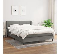 Sommier à Lattes de Lit avec Matelas, Lit Rembourré, Lit Double, Lit Adulte de Chambre à Coucher Intérieur, Moderne, Gris Foncé 140x190cm Tissu