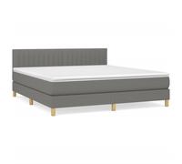 Boxspring met matras stof donkergrijs 180x200 cm3140794