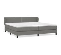 vidaXL Lit à sommier tapissier avec matelas Gris foncé 200x200cm Tissu