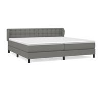 Vidaxl Lit À Sommier Tapissier Avec Matelas Gris Foncé 200x200cm Tissu Gris