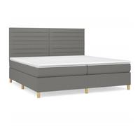 Sommier à Lattes de Lit avec Matelas Rembourré Gris Foncé 200x200cm Tissu vidaXL