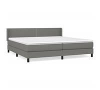 Sommier à Lattes de Lit avec Matelas Rembourré Gris Foncé 200x200cm Tissu vidaXL