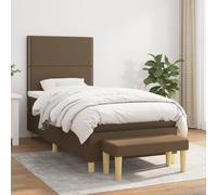 Vidaxl Lit À Sommier Tapissier Avec Matelas Marron Foncé 100x200 Cm Marron