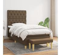 Vidaxl Lit À Sommier Tapissier Avec Matelas Marron Foncé 80x200 Cm Marron
