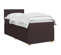 vidaXL Lit à sommier tapissier avec matelas Marron foncé 90 x 190 cm Tissu